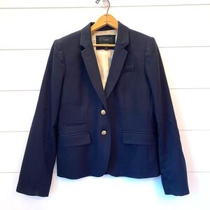 J. CREW women’s two-button blazer in NAVY wool blend. Size 8.